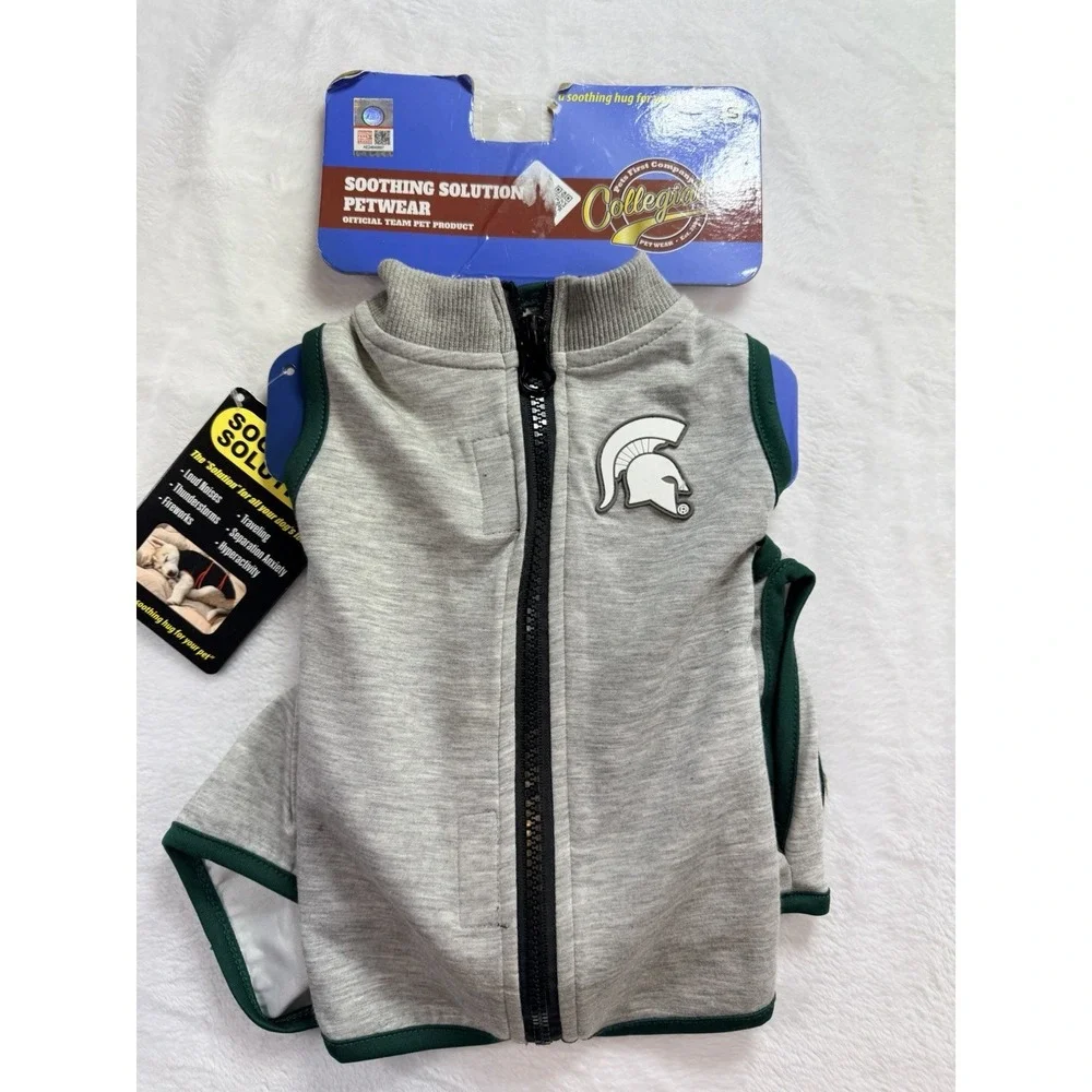 Michigan State Spartans Soothing Solution Vest Dogs Anxiety‎ Shirt Calming SMALL